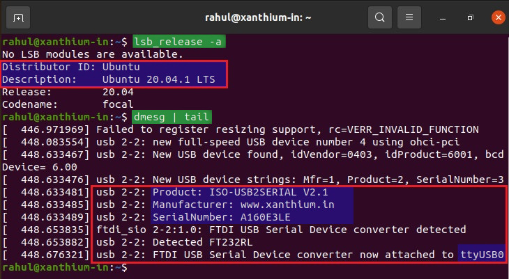 isolated usb to serial/rs232/rs485 getting detected in Linux