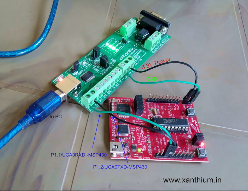 msp430 interfaced with PC using a FT232 usb to serial converter  and python