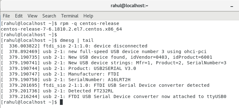 rs485 converter running on Centos linux 