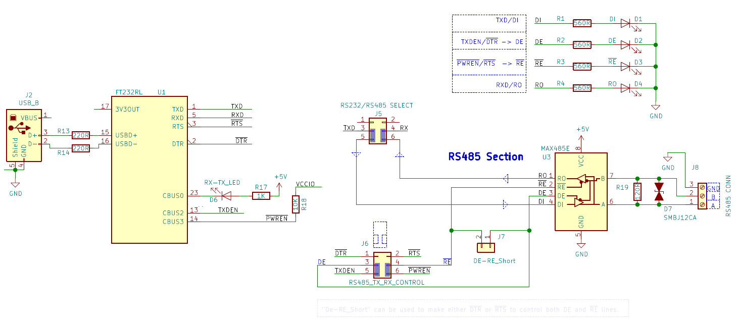 using CBUS pins to control the direction of RS485 transmission in USB2SERIAL RS485 converter