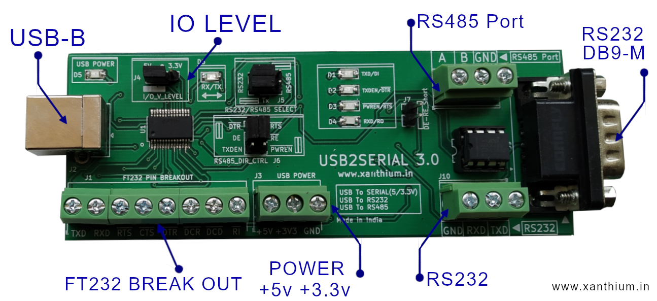 buy FT232 breakout board with screw terminal block connectors RS232/RS485 converter