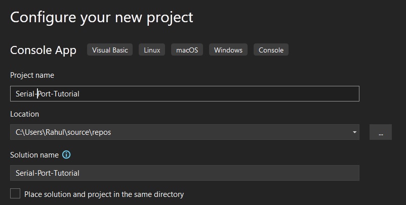 create a dot net platform project to program the serial port on all platforms