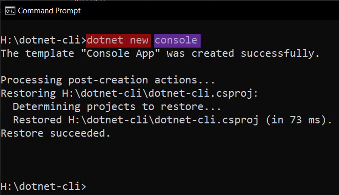 how to create a console C# project using dotnet sdk on the net platform 