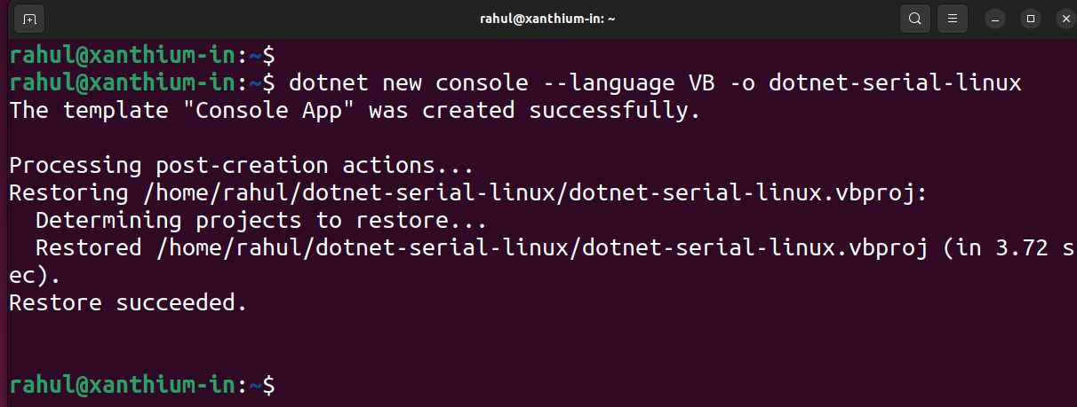 serialport communication with Arduino  from Ubuntu Linux system using VisualBasic.net and .NET Platform
