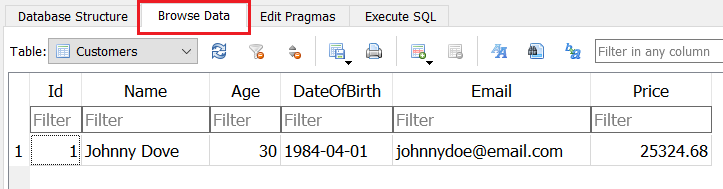 inserting data into sqlite 3 database using c# on dotnet platform