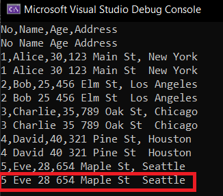 reading data from csv file using c# 